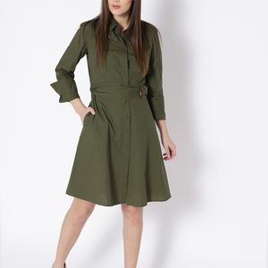 Olive A Line Shirt Dress w/ Belt